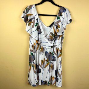 Anna Grace Surplice Iris Floral Mini Dress L